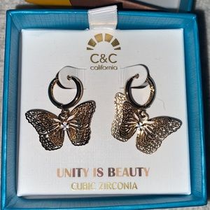GORGEOUS DANGLY C&C Butterfly Earrings